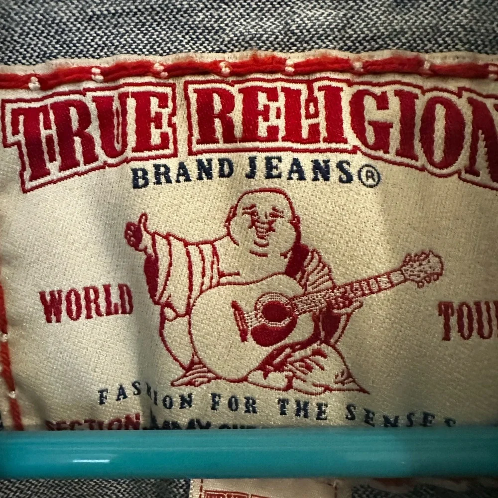 True Religion Indigo Denim Jacket with Contrast Stitching size small - Picture 2 of 7